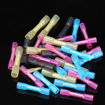 50 stücke Schrumpf Stecker Isolierte Wasserdichte Crimp Terminals Dichtung Butt Elektrische Draht 22-18 AWG Stecker