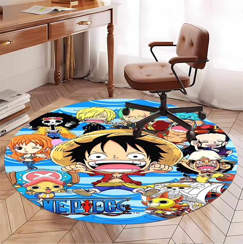 One Piece Pattern Round Rug, Indoor/Outdoor Mat, for Picnic, Gameroom, Bedroom, Office, Living Room, Home Decor Carpet, Birthday Gift