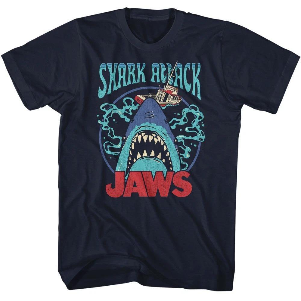 Jaws - Swirly Water - American Classics - Solid Blue Short Sleeve Children s T-shirt 100