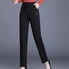 Wide Legs High Waist Jeans Women's Autumn and Winter Fleece Thickened Loose Classic Blue Trousers Denim Straight Pants