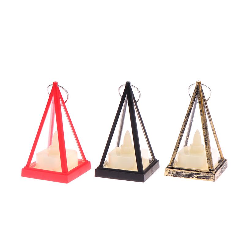 9Cm Mini Led European Triangle Light Simulation Cande Light Dollhouse Miniature Night Lamp Home Model Decor Toy