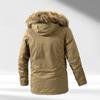 Big Fur Collar Tooling Medium and Long Cotton-padded Clothes, Washed Jackets, Men's Warm Jackets, Plush and Thickened Jackets.