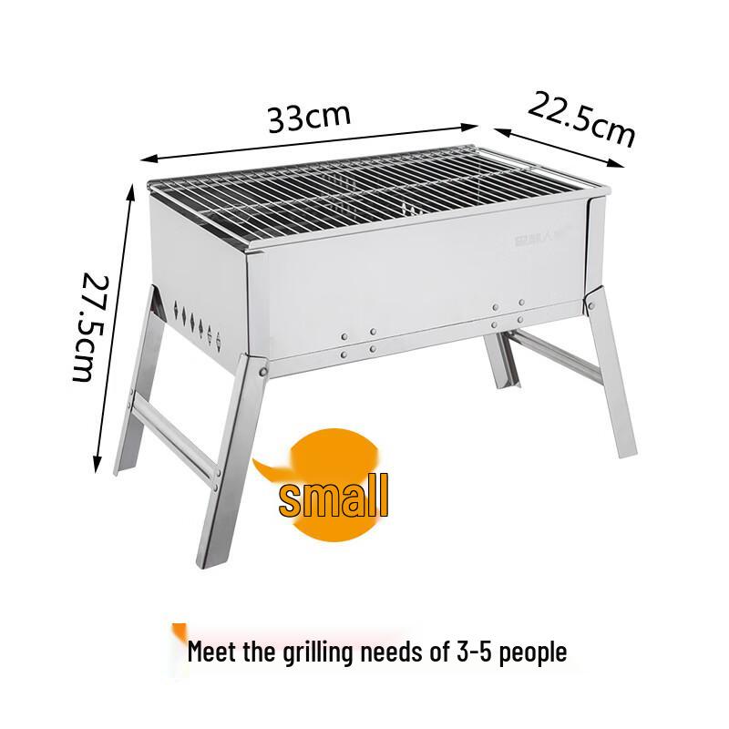 ZISIZ Portable Folding Stainless Steel BBQ Grill