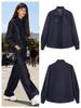 2025 Elegante Damen-Jeanshemdjacke mit Schleifenverzierung