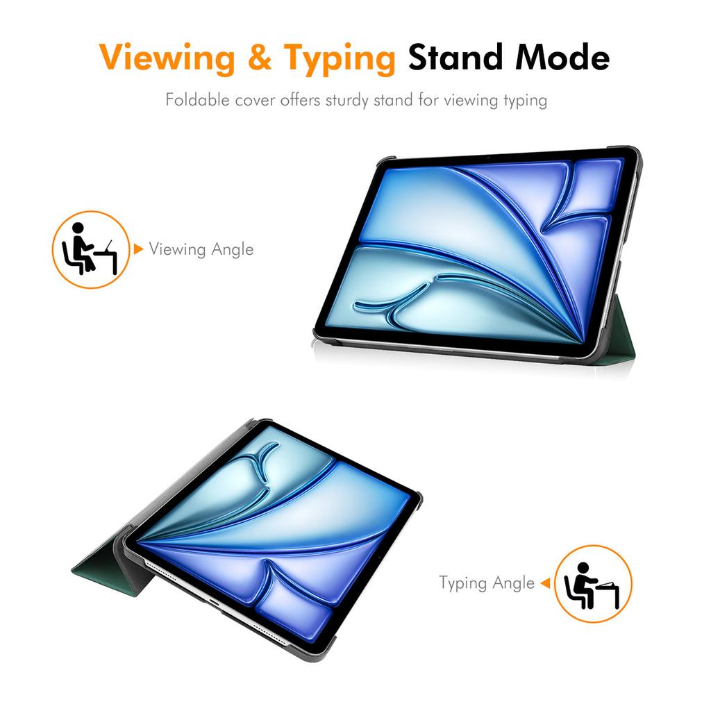 ENKAY HAT PRINCE For iPad Air 13 (2025)/(2024) Trifold Stand Cover PU Leather+PC Tablet Case