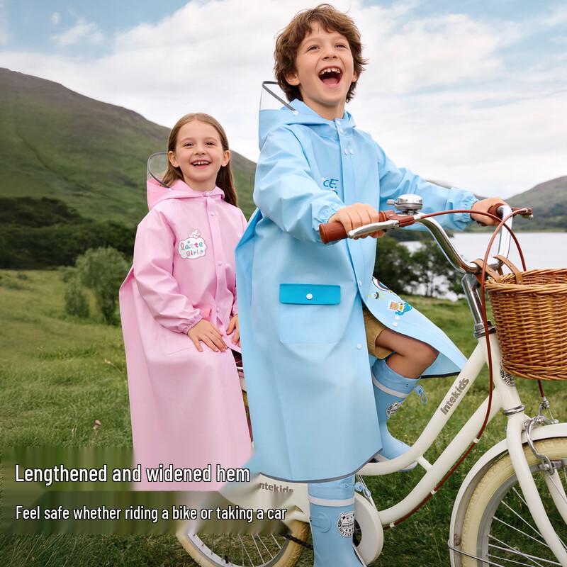 Kids' Lightweight School Rain Poncho with Backpack Slot