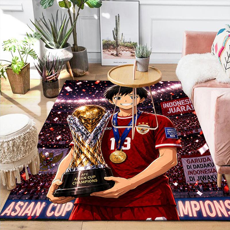 1pc Football Champion Celebration Rug, Office Carpet Indoor Outdoor Entrance Doormat, Non-Slip Soft And Comfortable, Living Room. Q714026