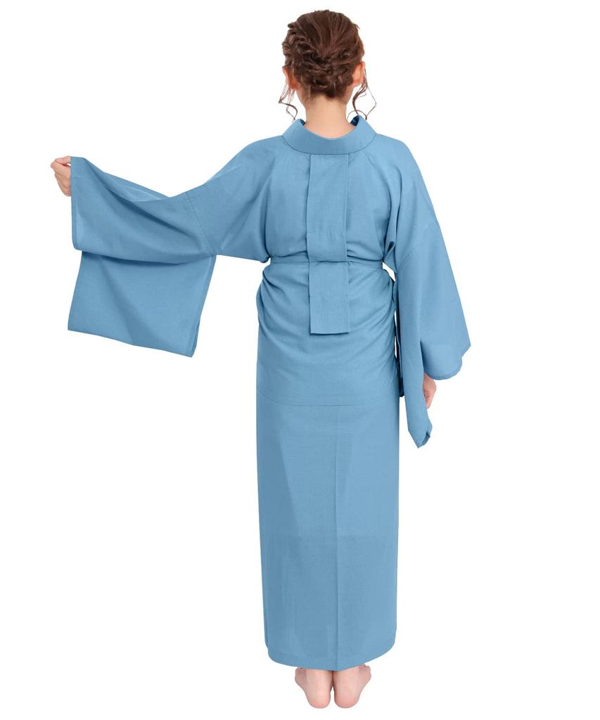 [KYOETSU] [Kyoetsu] Two-piece Summer Kimono Undergarment, Washable, Coolpass Style, for Women (collar Stiffener Compatible, Blue, M)