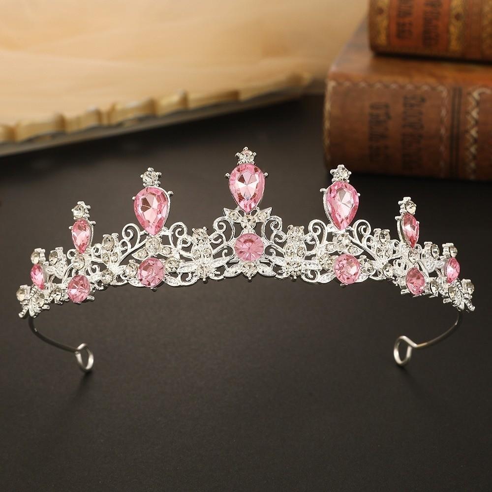 Water Drop Shape Queen Princess Crown Zinc Zinc Alloy Diadem Headwear Fashion Bridal Crown  Birthday