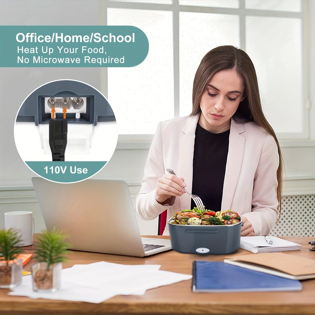 Ηλεκτρικός θερμοσίφωνας φαγητού, φορητός θερμοσίφωνας φαγητού για αυτοκίνητο, φορτηγό, εργασία, αεροστεγές αποσπώμενο δοχείο με επιτραπέζια σκεύη ενηλίκων, κατάλληλο για 12V/24V/110V