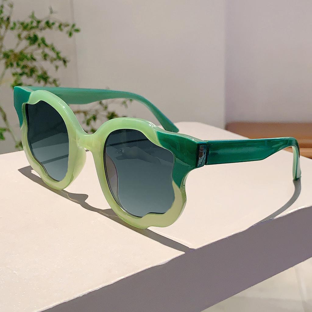 Candy Color Popular Ladies Shades Fashion Flower Decor Pink Sunglasses Ins Brand Design Beach Travel Sun Glasses