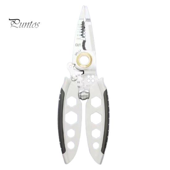 

Многоцелевой инструмент для зачистки проводов, профессиональный обжимной инструмент высокой плотности, функция гаечного ключа, зачистка, резка, обжим, разделительный инструмент серебряный