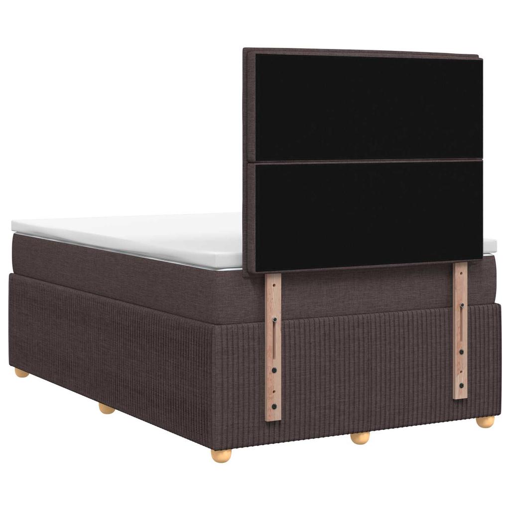 Box Spring Bed with Mattress Dark Brown 120 x 190 cm Fabric