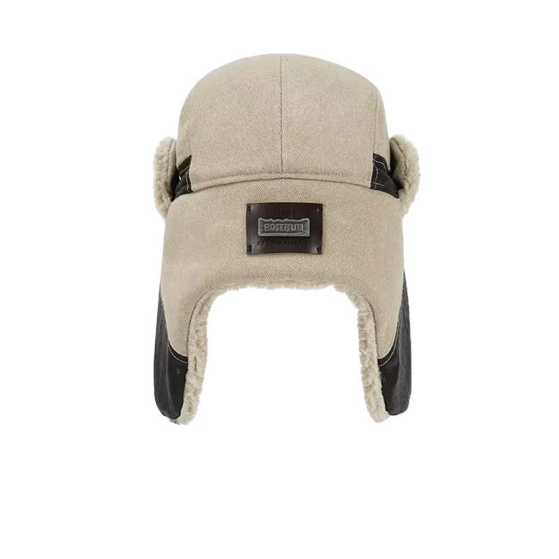 Warm Fleece-lined Winter Beanie Hat With Ear Flaps Adjustable Chin Strap Men Women Outdoor Skiing Cycling