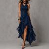 European and American Cross-border Amazon Women's Suspender Skirt Bohemian Pleated Fungus Ruffle Irregular Dress