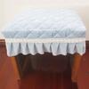 Short Plush Quilted Rectangular Chair Seat Pad Slipcover Piano Stool Cover New
