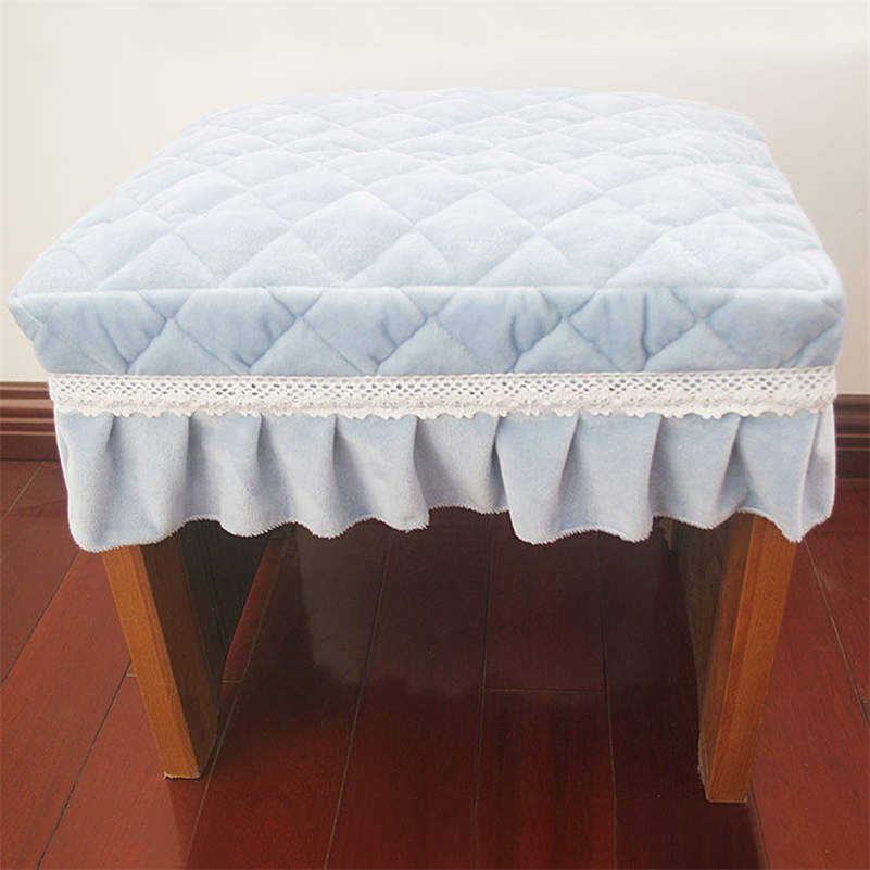 Short Plush Quilted Rectangular Chair Seat Pad Slipcover Piano Stool Cover New