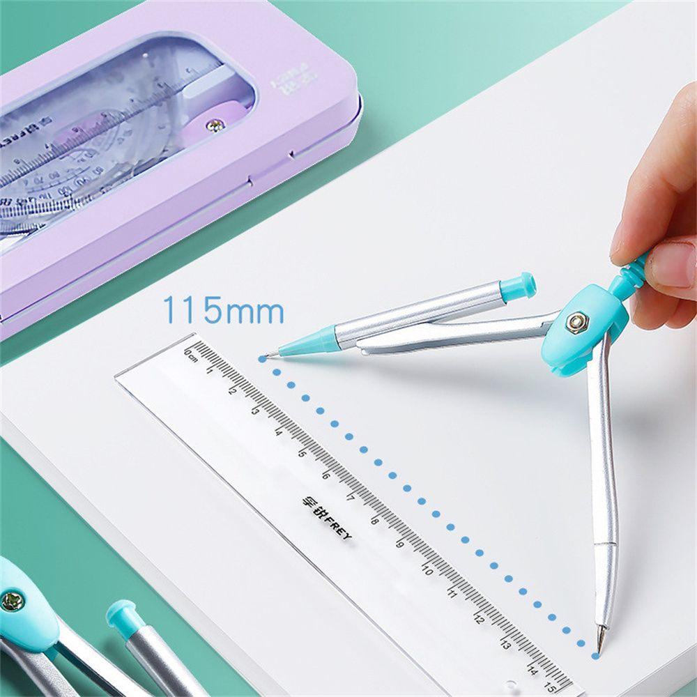 For Students Drawing Compass Straight Ruler Math Drawing Tool Compasses Set Geometry Protractor