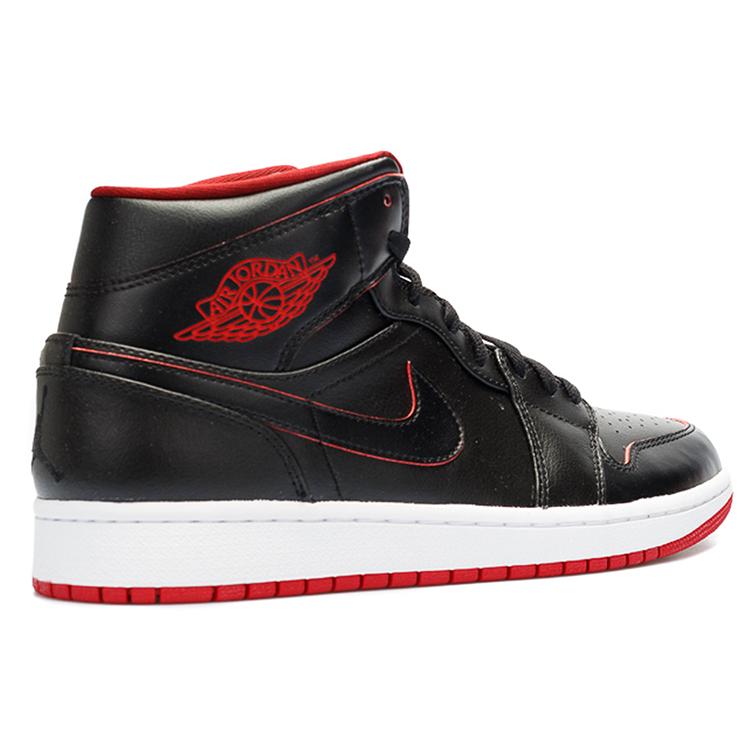 Jordan 1 Retro Mid Black Red White 554724-028
