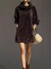 Women's Solid Color Velvet Hooded Dress - Spring/Autumn 2026 Collection