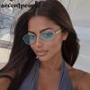 Steampunk Small Frame Hexagon Sunglasses Women  Luxury Brand Vintage Punk Polygon Sun Glasses For Ladies Change Color Shades