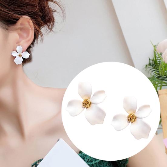 Fashion Girls Flower Ear Studs Women All-match Date Party Travel Earrings Gift