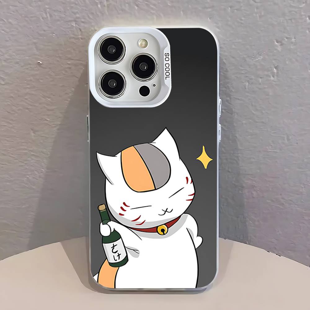 Sensei N-Natsume yujinchou Nyanko  Phone Case For iPhone 17,16,13,12,11,15,14,Pro,Max,Plus,SE4,Air,Mini White IMD Matte