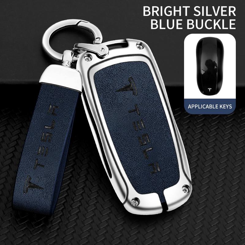 AAAIU1 Zinc Alloy Car Fob Smart Remote Key Case Cover Holder For Tesla Model 3 Model S Model Y Model X Protector Keychain Accessories