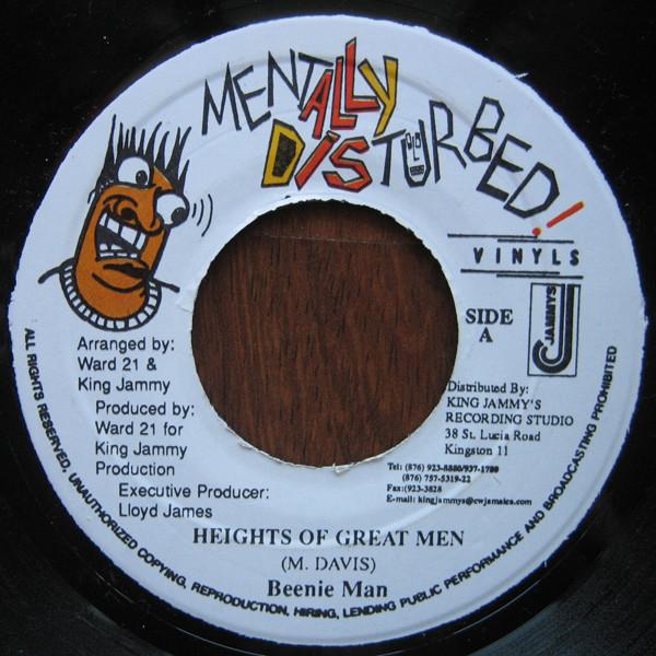 7inch Record BEENIE MAN - Heights Of Great Men NONE Mentally Distur 2000 Jamaica Reggae, Ska & Dub Used