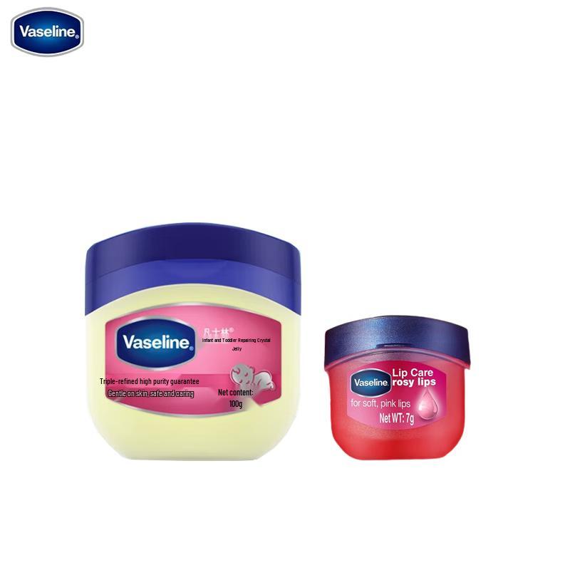 Vaseline Baby Repairing Jelly & Rose Lip Balm Set