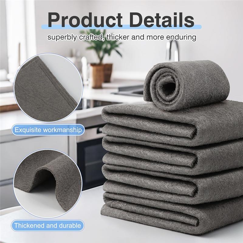 A16P-Microfiber Cleaning Cloth 20X25cm- Thickened Magic Cleaning Cloths 10PCS For Glass, Microfiber Rag For Window, Cars