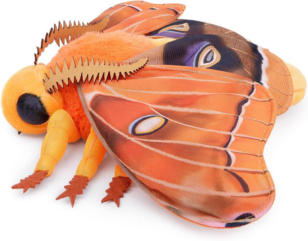 ZHONGXIN MADE Polyphemos Moth Polyphemos Moth Plush Toy Realistic Large Winged Moth Stuffed Animal Toy Soft Unique Present Collection for Kids Adults