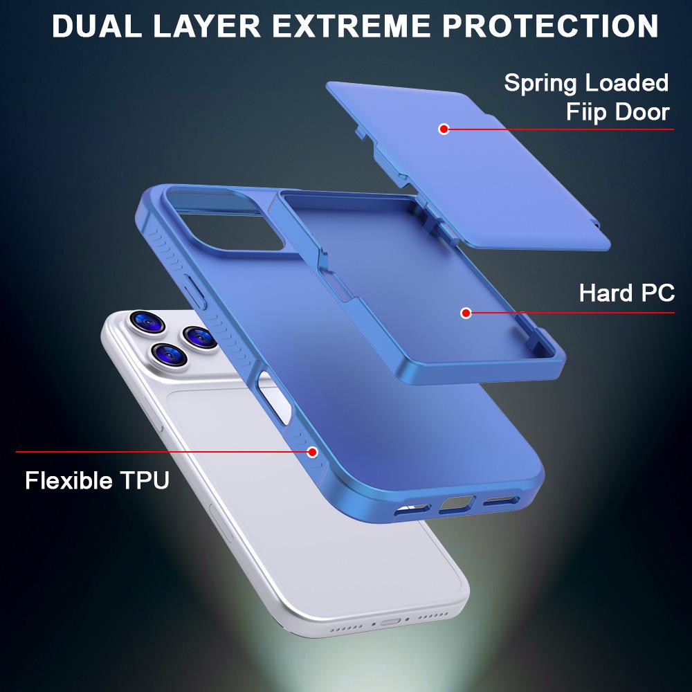 Apple 17 Pro Max Anti-Drop Mirror Stand Case with Side-Opening Card Holder