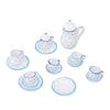 15 Pcs Dollhouse Tea Set Mini Simulation Ceramic Tea Cups Set Doll House Accessories Miniature Model Props Type D
