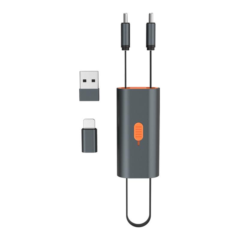 

VAORLO OTG 4IN 1 CC кабель с подсветкой + USB-конвертер USB 2.0 PD поддержка быстрой зарядки мышь компьютерная клавиатура адаптер серый