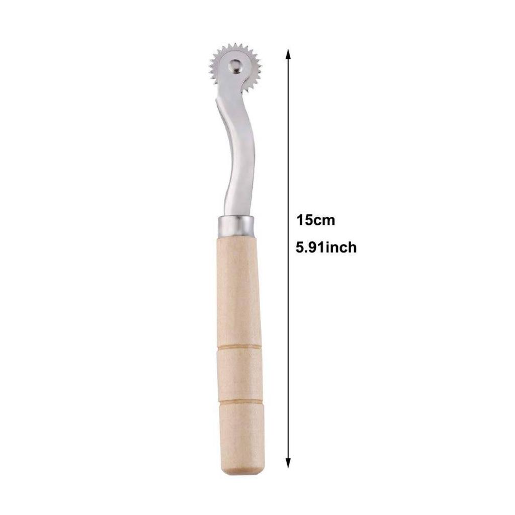 Fenrry 1/2 Stück Pausrad Professioneller Stichmarkierungsabstandshalter Leder Nadelspitze Pausrad mit Holzgriff