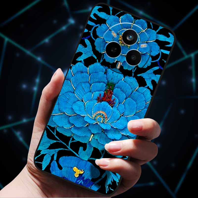 For Realme 14 Pro 5G Case 14Pro+ Soft Silicone Bumper 3D Flowers Emboss Phone Cases for Realme 14 Pro+ Plus Back Covers Shells