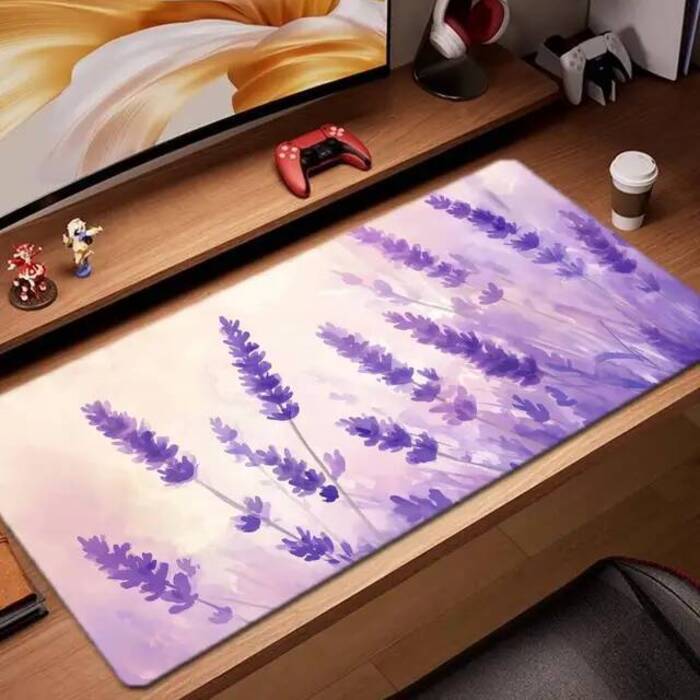 Lavender field Mouse Pad Game Accessories keyboard pad XXL large locking edge 900X400 mm table mat Gaming mousepad