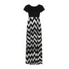 Women Fashion  Gradient Print Short  Sleeve Spaghetti Maxi Dress