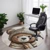 1pc Winter Bear Cute Office Round Area Rug, Indoor Mat Suitable ForOffice, Under Office Chairs Bedroom Living Room Home Decor, Room Deco, D002