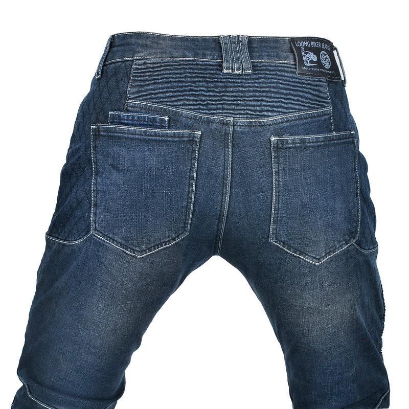 Mens Motorcycle Riding Pants With Built-in Protective Padding Elastic Stretch Denim Style Biker Trousers Use
