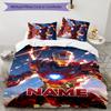 3pcs Iron Man2 Cover Set - Personalized Name, HD Printed Bedding with 1 Cover and 2 Pillowcases - Perfect for Home Decor, Easy Care