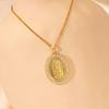 Retro Style European & American Copper Zircon Mary Pendant Necklace