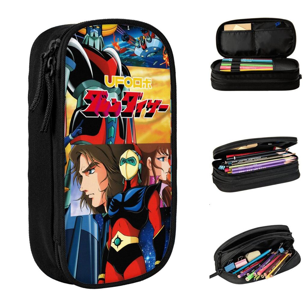 UFO Robot Grendizer Pencil Case Goldorak Actarus Mazinger Z Pencil Pouch Pen Holder for Student Pencil Bags School Supplies
