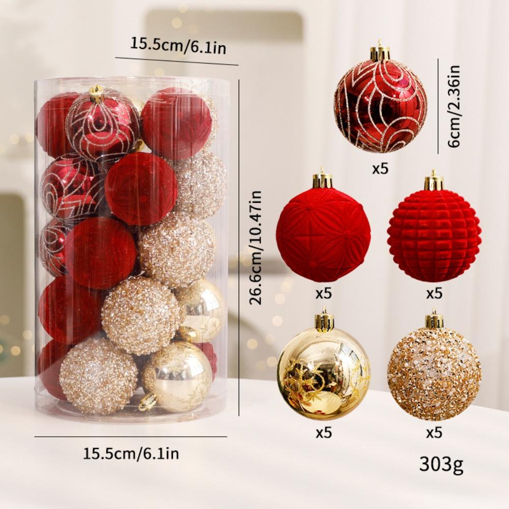 Plastic Painted Ball Christmas Tree Ornament New Year DIY Crafts Christmas Decorations Hanging Ornament Gifts Boxes