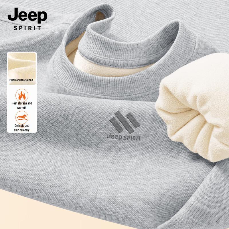 JEEP SPIRIT Herren Fleecegefüttertes Rundhals-Sweatshirt