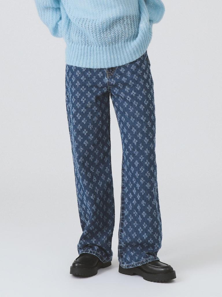 Ray Beams Damen Jacquard Denim Jeans, Indigo 0