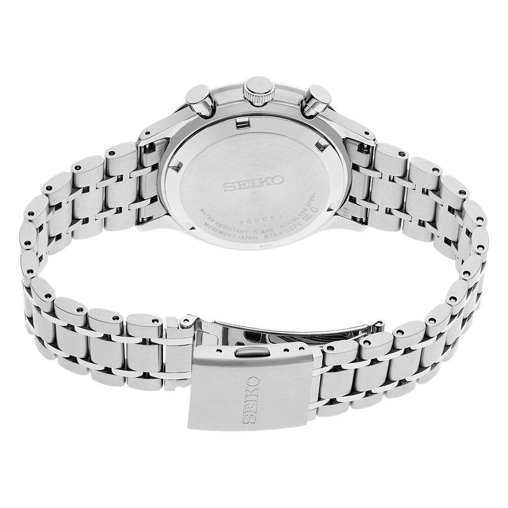 Seiko Sport Chronograph 38.7mm Dark Blue Steel Men’s Watch SSB477P1