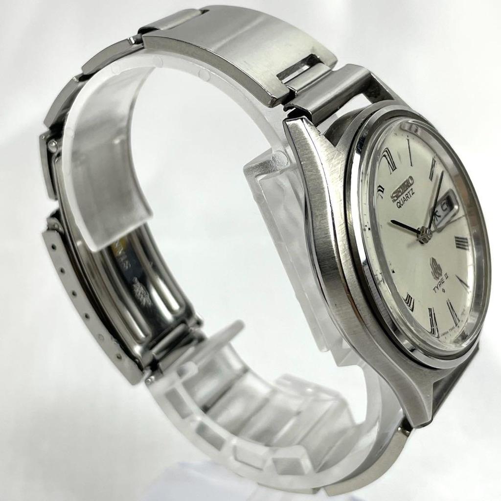 [USED] Seiko Type II Day-Date Watch, Silver, Quartz Movement, Battery Operation