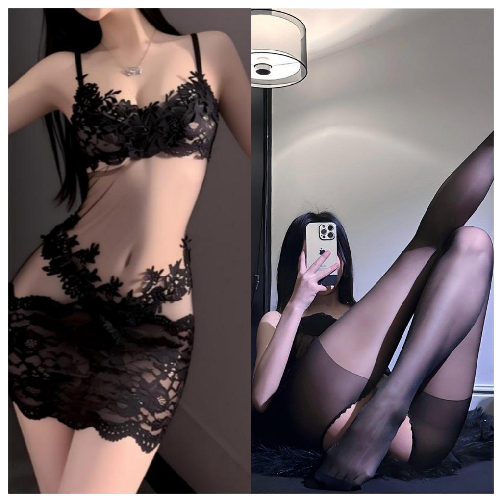 Sex underwear large size sexy inner French lace suspender pure desire spice girl slim-fit hip-wrapped nightdress women